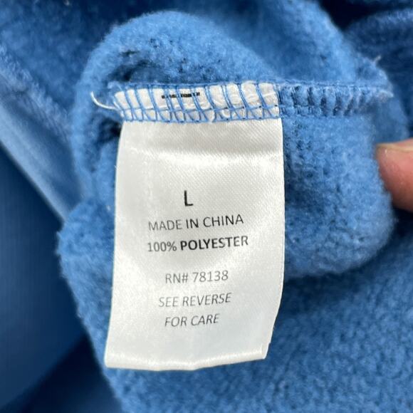 VERMONT COUNTRY STORE Sweater Mens L Fleece Jacket Mock Neck Full Zip Blue - Picture 12 of 16